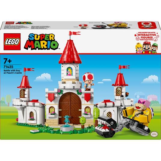 LEGO Super Mario 71435 Battaglia con Roy al Castello di Peach Giocattolo con Personaggi Nintendo, Giochi per Bambini 7+