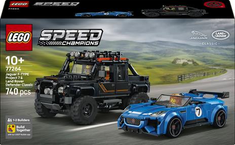 LEGO Speed Champions (77264). Jaguar Project 7 e Land Rover Defender