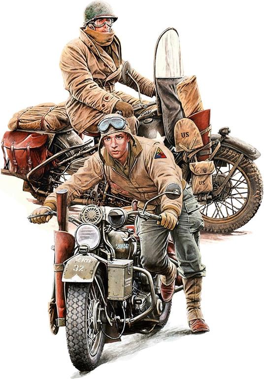 U.S. Soldiers w/ WLA Motorcycles
