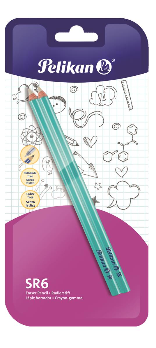 Gomma matita Pelikan sr6. Confezione da 2 pezzi.
