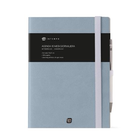 Diario 16 Mesi Write Giornaliera 15X21 Con Elastico Celeste
