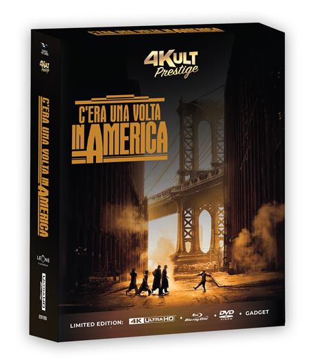 C'era una volta in America. 4Kult Prestige Edition numerata - (2 Blu-ray Ultra HD 4K + 1 Blu-ray + 2 DVD + Blu-ray Documentario Sergio Leone)  di Sergio Leone - DVD + Blu-ray + Blu-ray Ultra HD 4K