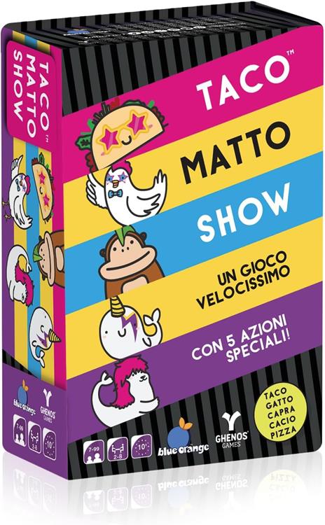 Taco Matto Show - Gioco di carte - Gioco Competitivo per Adulti e Bambini dai 7 Anni - 2-8 Giocatori - Durata 10min