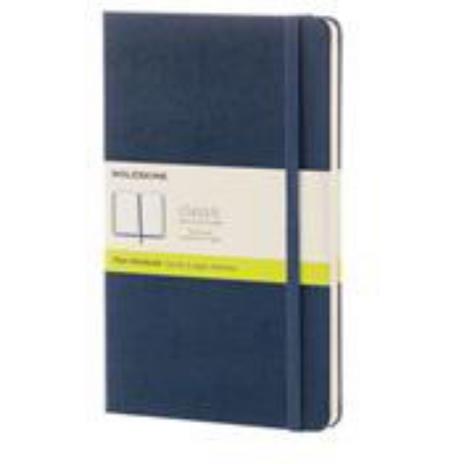 Taccuino Moleskine large a pagine bianche copertina rigida blu. Sapphire Blue