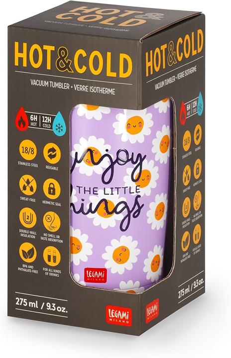 Bottiglia Sottovuoto - Caldo & Freddo - Tumbler - Margherite - 4