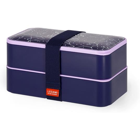 Legami - Porta Pranzo, Lunch Box con 3 Posate Incluse, Stars, Contenitore Porta Pranzo, Capacità 1200 ml, a Prova di Perdite