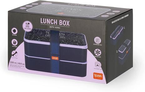 Legami - Porta Pranzo, Lunch Box con 3 Posate Incluse, Stars, Contenitore Porta Pranzo, Capacità 1200 ml, a Prova di Perdite - 6
