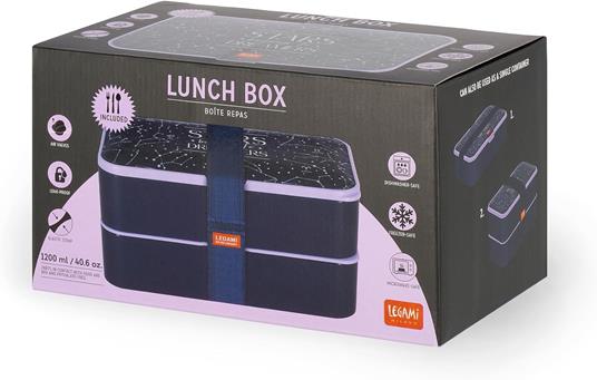 Legami - Porta Pranzo, Lunch Box con 3 Posate Incluse, Stars, Contenitore Porta Pranzo, Capacità 1200 ml, a Prova di Perdite - 6