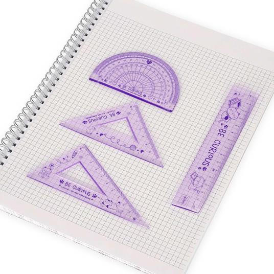 Legami - Set di Geometria, Set con Righello da 15 cm, Squadra 60° da 10 cm, Goniometro 180° per la Scuola, Custodia Inclusa - 2