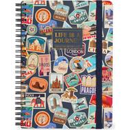 Lined Spiral-Bound Notebook - Spiral Notebook - Maxi - Travel Stickers
