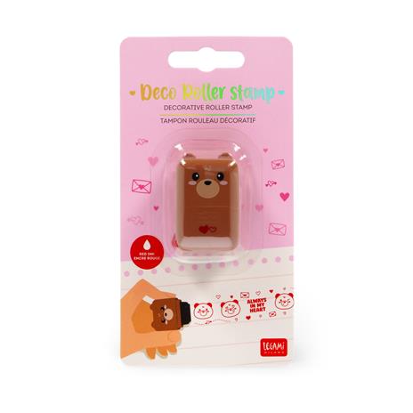 Deco Roller Stamp - Decorative Roller Stamp - Teddy Bear - Red Ink - 5