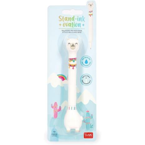 Legami Penna a Sfera Llama con Base - Stand-Ink Ovation - Tema Lama - Inchiostro Blu