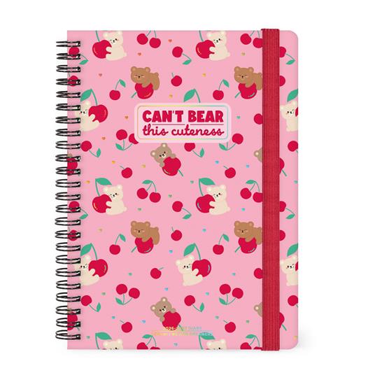 Agenda 16 mesi 2027 settimanale spiralata Legami Large Teddy Bear Cherry Pink