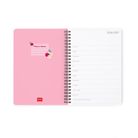Agenda 16 mesi 2027 settimanale spiralata Legami Large Teddy Bear Cherry Pink - 2