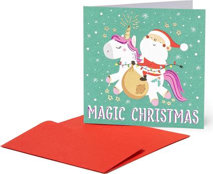 Biglietto auguri Legami Christmas, Unicorn - 7x7 cm