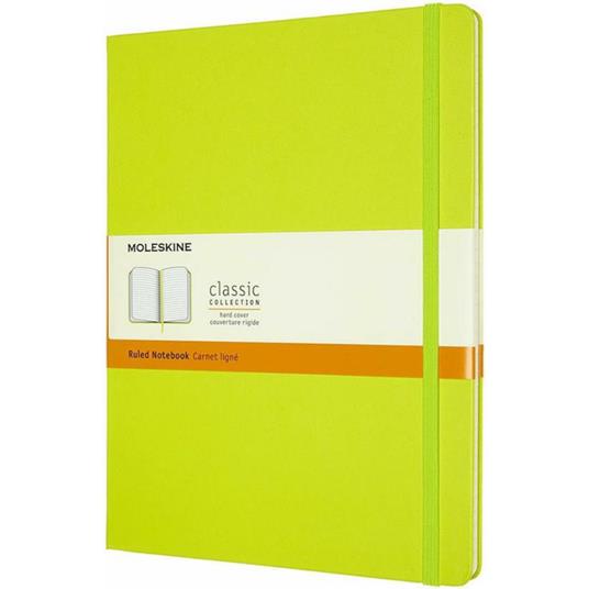 Taccuino Moleskine a righe X-Large copertina rigida Lemon. Verde