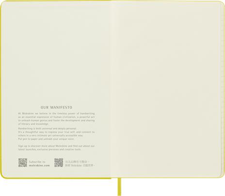 Taccuino Moleskine, a righe, Large, copertina rigida - Seta giallo paglia - 3