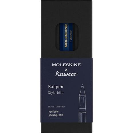 Moleskine x Kaweco, Penna a Sfera Ricaricabile in Plastica ABS Ricaricabile con 1,0 mm di Inchiostro Blu Incluso, Blu
