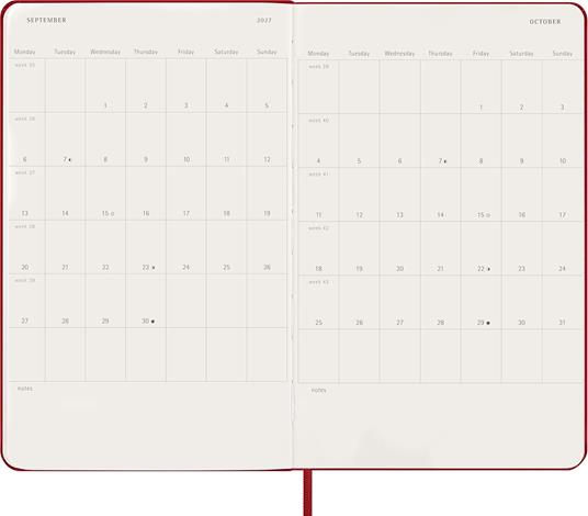 Agenda Moleskine 12 mesi giornaliera large rossa rigida - 4