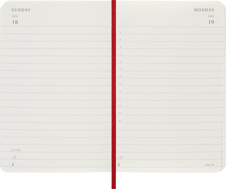 Agenda Moleskine 2027 12 mesi giornaliera pocket rossa morbida - 3