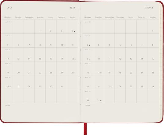 Agenda Moleskine 12 mesi settimanale notebook pocket rossa rigida - 4