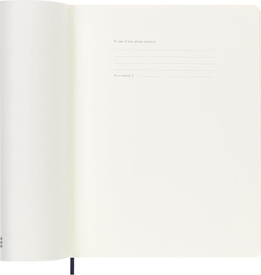 Agenda Moleskine 2027 12 mesi settimanale notebook XL blu morbida - 2