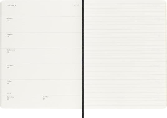 Agenda Moleskine 2027 12 mesi settimanale notebook XL nera morbida - 3