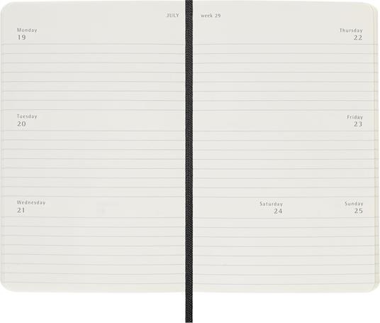 Agenda Moleskine 2027 12 mesi settimanale orizzontale pocket nera morbida - 3