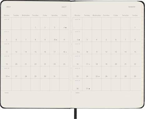 Agenda Moleskine 2027 12 mesi settimanale verticale pocket nera rigida - 4