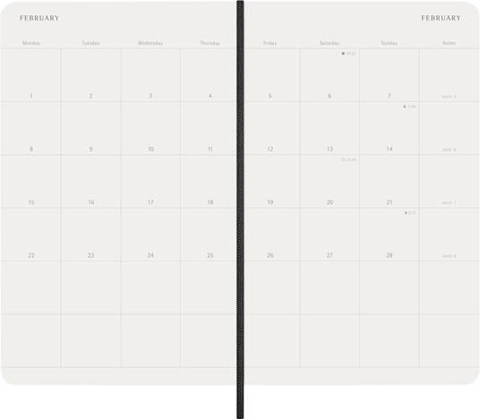 Agenda Moleskine 2027 12 mesi mensile large nera morbida - 3