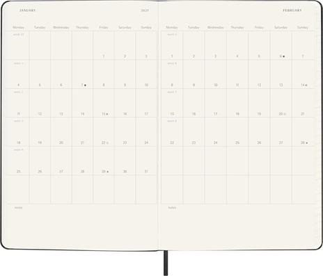 Agenda Moleskine 18 mesi settimanale notebook large nera rigida - 5