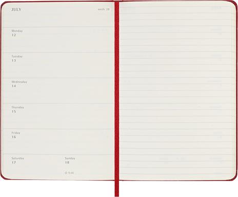 Agenda Moleskine 18 mesi settimanale notebook pocket rossa rigida - 4