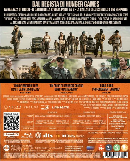 The Long Walk. Se ti fermi muori (Blu-ray + Blu-ray Ultra HD 4K) di Francis Lawrence - Blu-ray + Blu-ray Ultra HD 4K - 2
