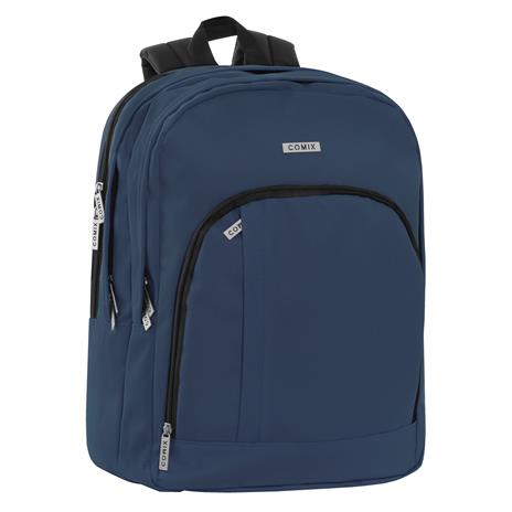 Zaino con zip e scomparti Monocolore blu Comix