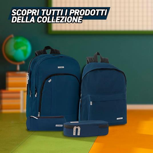 Zaino con zip e scomparti Monocolore grigio mel. Comix - 6