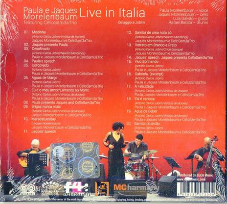 Live in Italia. Omaggio a Jobim - CD Audio di Paula Morelenbaum,Jaques Morelenbaum - 2