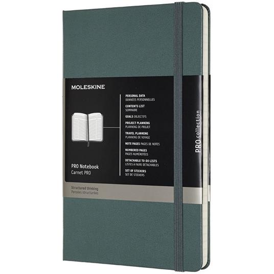Taccuino Pro Moleskine large copertina rigida verde. Forest Green