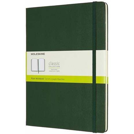 Taccuino Moleskine XL a pagine bianche copertina rigida verde. Myrtle Green