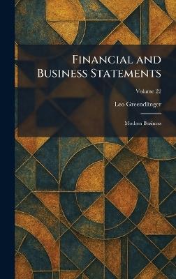 Financial and Business Statements: Modern Business - Leo Greendlinger - cover