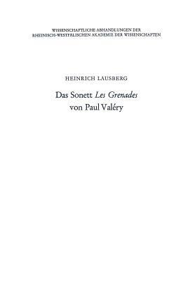 Das Sonett Les Grenades von Paul Valéry - Heinrich Lausberg - cover