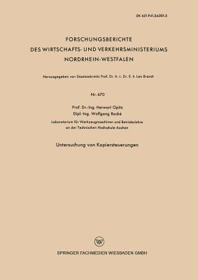 Untersuchung von Kopiersteuerungen - Herwart Opitz - cover