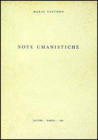 Note umanistiche - Mario Santoro - copertina