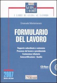 Formulario del lavoro. Con CD-ROM - Emanuele Montemarano - copertina