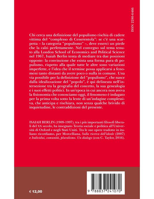 Populismo. Alla ricerca di una definizione - Isaiah Berlin - 2