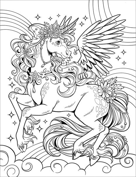 Caleidoscopio Arcobaleno. Unicorni da colorare. Ediz. illustrata. Con gel glitterato. Con 5 pennarelli colorati - 3