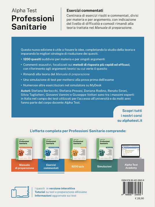 Alpha Test Professioni Sanitarie 2026-2027. Esercizi commentati. Per test di ammissione universitari. Con simulatore online - Stefano Bertocchi,Stefania Provasi,Doriana Rodino - 2
