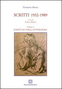 Scritti 1932-1989. Vol. 1 - Tommaso Bozza - copertina