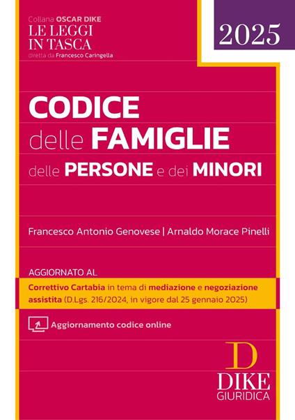 Codice delle famiglie delle persone e dei minori. Con aggiornamento codice online - Francesco Antonio Genovese,Arnaldo Morace Pinelli - copertina