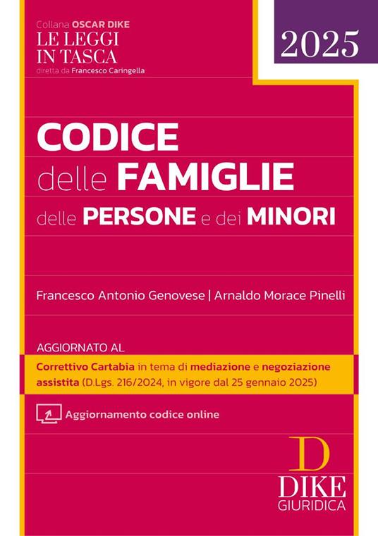 Codice delle famiglie delle persone e dei minori. Con aggiornamento codice online - Francesco Antonio Genovese,Arnaldo Morace Pinelli - copertina