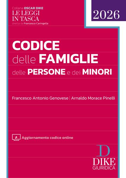 Codice delle famiglie delle persone e dei minori. Con aggiornamento codice online - Francesco Antonio Genovese,Arnaldo Morace Pinelli - copertina